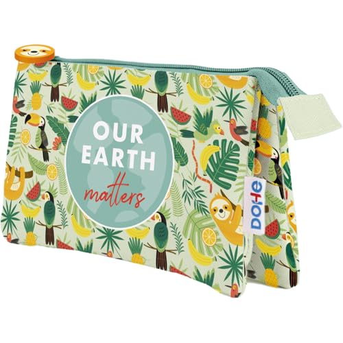DOHE - Dreifaches Schulmäppchen - 3 Fächer, Mehrzweck-Etui, Maße 23x12x2,5 cm, Reißverschlüsse, Hergestellt aus widerstandsfähigem Polyester - WWF Tropic DOHE - Dreifaches Schulmäppchen - 3 Fächer, Mehrzweck-Etui, Maße 23x12x2,5 cm, Reißverschlüsse, Hergestellt aus widerstandsfähigem Polyester - WWF Tropic von DOHE