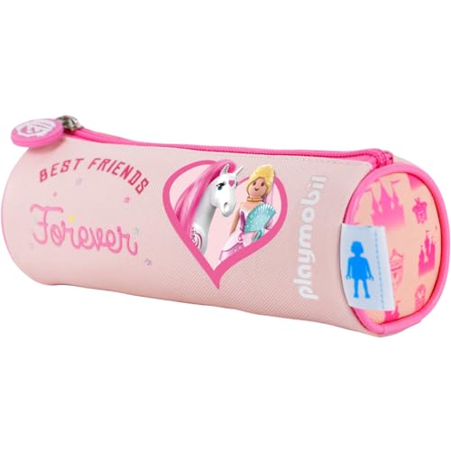 DOHE - Rundes Schulmäppchen - Reißverschluss, offiziell lizenziert, strapazierfähiges Polyester, 21x7,5x7,5 cm, Schulmaterial - Playmobil Princess - Rosa DOHE - Rundes Schulmäppchen - Reißverschluss, offiziell lizenziert, strapazierfähiges Polyester, 21x7,5x7,5 cm, Schulmaterial - Playmobil Princess - Rosa von DOHE