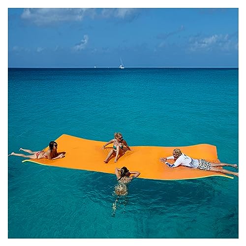 Wasserhängematte, Schwimmmatte, Schwimmendes Schaumstoff-Wasserkissen – perfekt for See, Pool, Strand, Sport und Wasseraktivitäten, for mehrere Benutzer geeignet.(Orange,4.5mx1.5mx3.3cm) von DOKERS