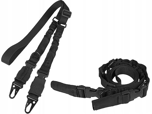 Dominator Gewehrriemen 2-Point Bungee, verstellbar Gun Sling Trageriemen, Taktisches Gewehr Bungee Sling mit Schnalle für Jagd Schießen,Militärtraining, Schnellspanner Zwei Punkt Riemen Schwarz von DOMINATOR URBAN COMBAT