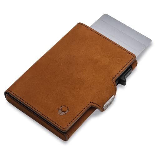 DONBOLSO Slim Wallet Austin I Minimalistischer Push Up Kartenhalter mit Platz für 10 Karten & RFID Schutz I Kompaktes Leder Kreditkartenetui I Echtleder Männer Geldbörse mit Münzfach DONBOLSO Slim Wallet Austin I Minimalistischer Push Up Kartenhalter mit Platz für 10 Karten & RFID Schutz I Kompaktes Leder Kreditkartenetui I Echtleder Männer Geldbörse mit Münzfach von DONBOLSO