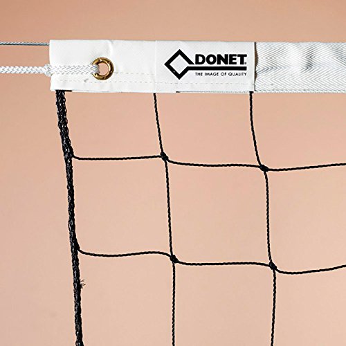 DONET Volleyball Trainingsnetz, ca. 2 mm ø, mit Stahlseil verzinkt 11,7 m, schwarz von DONET