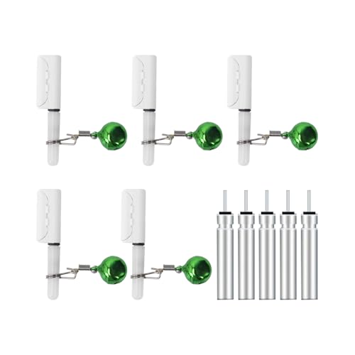 DONGKER Angeln Knicklicht, 5 Stück LED Angeln Nachtlicht mit Glocke, Alarmglocken Nachtangeln Biss Alarm für Angelrute mit Rutenspitzen von 0,5 mm bis 2,8 mm DONGKER Angeln Knicklicht, 5 Stück LED Angeln Nachtlicht mit Glocke, Alarmglocken Nachtangeln Biss Alarm für Angelrute mit Rutenspitzen von 0,5 mm bis 2,8 mm von DONGKER