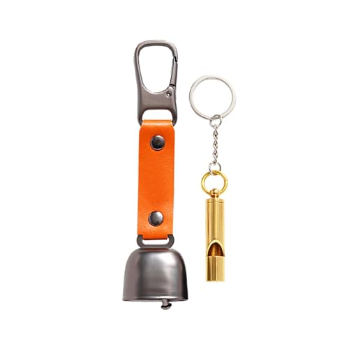 DONGKER Bärenglocke und Pfeife, Laute Haustier Tracker Glocke, Geräuschmacher Anti-Diebstahl-Glocke mit Leder-Knopfband und Notfallpfeife zum Überleben, Wandern, Radfahren, Angeln, Klettern DONGKER Bärenglocke und Pfeife, Laute Haustier Tracker Glocke, Geräuschmacher Anti-Diebstahl-Glocke mit Leder-Knopfband und Notfallpfeife zum Überleben, Wandern, Radfahren, Angeln, Klettern von DONGKER