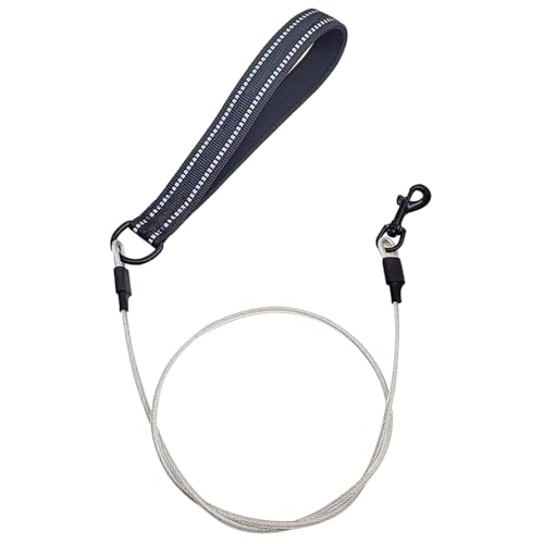 DONGKER Chew Proof Hundeleine, 1m Hundekette Leine Bissfest, Kaufeste Edelstahl Seilleine mit gepolstertem Griff für Große und Kleine Hunde Training DONGKER Chew Proof Hundeleine, 1m Hundekette Leine Bissfest, Kaufeste Edelstahl Seilleine mit gepolstertem Griff für Große und Kleine Hunde Training von DONGKER