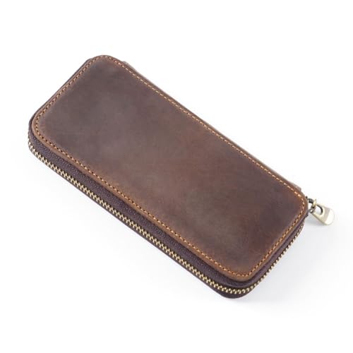 DONGKER Leder Schreibetui, Vintage Stiftmappe, Retro Stifteetui Federmappe Schlamppermäppchen mit Kartenklammer und 3 Schlaufen für Schul und Büromaterial, 16,5×8 cm DONGKER Leder Schreibetui, Vintage Stiftmappe, Retro Stifteetui Federmappe Schlamppermäppchen mit Kartenklammer und 3 Schlaufen für Schul und Büromaterial, 16,5×8 cm von DONGKER