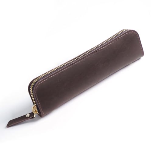 DONGKER Leder Federmappe, Vintage Federmäppchen, Stifte-Etui, Retro Stiftemäppchen mit 4 Stift-Schlaufen und Reißverschluss für Kugelschreiber, Füller, Pinsel etc. DONGKER Leder Federmappe, Vintage Federmäppchen, Stifte-Etui, Retro Stiftemäppchen mit 4 Stift-Schlaufen und Reißverschluss für Kugelschreiber, Füller, Pinsel etc. von DONGKER