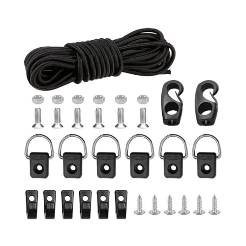DONGKER Kajak Deck Rigging Set, Kajak Bungee Seil mit Bungee-Seil-Endhaken/Fester D-Ring/J-Haken/Schrauben für Kajak-Boot-Kanu-Ausrüstung, Angeln, Camping usw DONGKER Kajak Deck Rigging Set, Kajak Bungee Seil mit Bungee-Seil-Endhaken/Fester D-Ring/J-Haken/Schrauben für Kajak-Boot-Kanu-Ausrüstung, Angeln, Camping usw von DONGKER