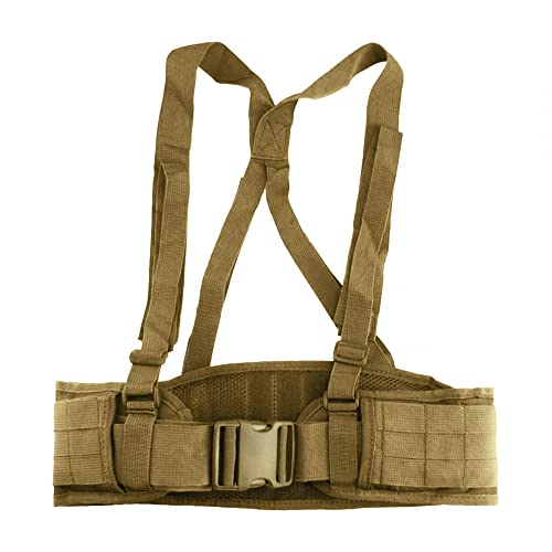 DONGKER Tactical Battle Belt, Molle Kampfgürtel mit Geschirr, Einstellbare Airsoft Combat Duty Belt mit abnehmbarem Gurtzeug für das Training im Freien, Taktische Gurte von DONGKER