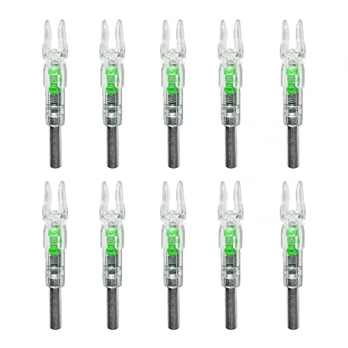 DONGKER Pfeil Nocken, 10 Stück 6,2mm LED Bogenschießen Pfeilnocken, Beleuchtete Nocken mit Automatischer Beleuchtung für 6.2mm Carbon Pfeil Armbrust DONGKER Pfeil Nocken, 10 Stück 6,2mm LED Bogenschießen Pfeilnocken, Beleuchtete Nocken mit Automatischer Beleuchtung für 6.2mm Carbon Pfeil Armbrust von DONGKER