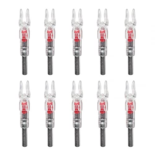 DONGKER Pfeil Nocken, 10 Stück 6,2mm LED Bogenschießen Pfeilnocken, Beleuchtete Nocken mit Automatischer Beleuchtung für 6.2mm Carbon Pfeil Armbrust DONGKER Pfeil Nocken, 10 Stück 6,2mm LED Bogenschießen Pfeilnocken, Beleuchtete Nocken mit Automatischer Beleuchtung für 6.2mm Carbon Pfeil Armbrust von DONGKER