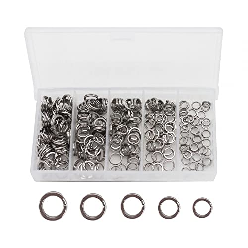 DONGKER Angelspaltringe, 200 Stück Edelstahl Angeln Spaltringe Doppel Snap Ring, Sprengringe Angeln Split Ring Köderring mit Kunststoff Box für Angeln Fischen DONGKER Angelspaltringe, 200 Stück Edelstahl Angeln Spaltringe Doppel Snap Ring, Sprengringe Angeln Split Ring Köderring mit Kunststoff Box für Angeln Fischen von DONGKER