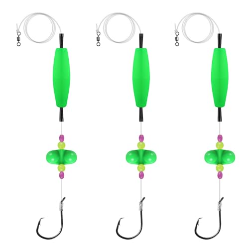 DONGKER Wels Angel Vorfach, AngelnSchwimmer, 6/0 8/0 Kreis Angelhaken, Wels-Float-Rig mit Doppel-Rassel fur Alle Welsarten DONGKER Wels Angel Vorfach, AngelnSchwimmer, 6/0 8/0 Kreis Angelhaken, Wels-Float-Rig mit Doppel-Rassel fur Alle Welsarten von DONGKER