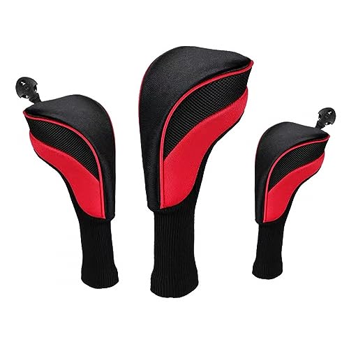 Golf Schlägerkopfhüllen, 3 Stück Golf Driver Wood Head Club Covers Equipment Pole Protective Sleeve, Golf Putter Head Protectors Golf Schlägerkopfhüllen, 3 Stück Golf Driver Wood Head Club Covers Equipment Pole Protective Sleeve, Golf Putter Head Protectors von DONGKER