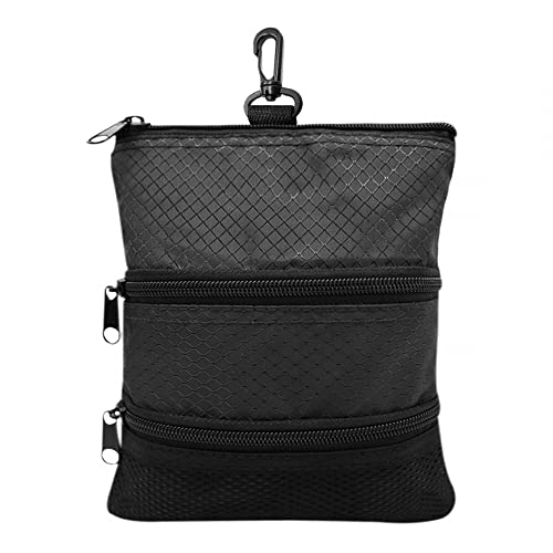 DONGKER Golfball Tasche, Golf Pouch Bag Ball Holder, Tragbares Golf Zubehör Tasche mit Mehreren Taschen und Reißverschluss zum Aufbewahren von Golfball und Zubehör von DONGKER