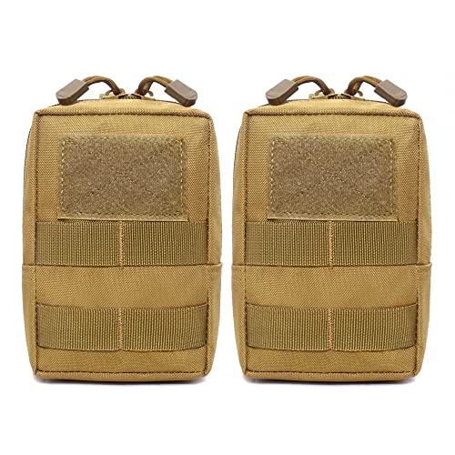 Klein Molle Tasche, 2 Stück Taktische Gürteltasche, 1000D Nylon Gürtel Taschen Werkzeugtasche Zubehör Pouch für Outdoor-Reisen, Bergsteigen, Camping, 11x7x16,5cm von DONGKER