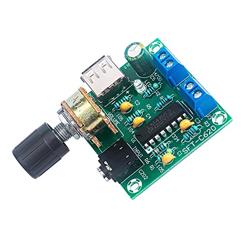 LM4863 Digitalverstärkerplatine,5 W*2 Audio-Stereo-Verstärkermodul Zweikanal-Stereo-USB-5-V-Klasse-AB-Player,Leistungsverstärker-Board für DIY-Lautsprecherplatine von DONGKER