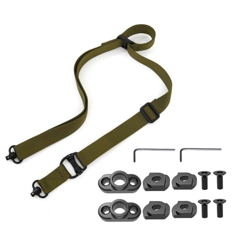 QD Rifle Sling, 2 Punkt Gewehrriemen Sling Riemen mit Sling Swivel Mount für die Outdoor-Sportjagd von DONGKER