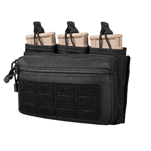 Tactical Mag Admin Pouch, Molle-Magazintaschen für Pistole und Gewehr, Dreifach Offene Magazinhalter mit Klettverschluss-Patches für 223/5,56/7,62 Gewehrmagazine Tactical Mag Admin Pouch, Molle-Magazintaschen für Pistole und Gewehr, Dreifach Offene Magazinhalter mit Klettverschluss-Patches für 223/5,56/7,62 Gewehrmagazine von DONGKER