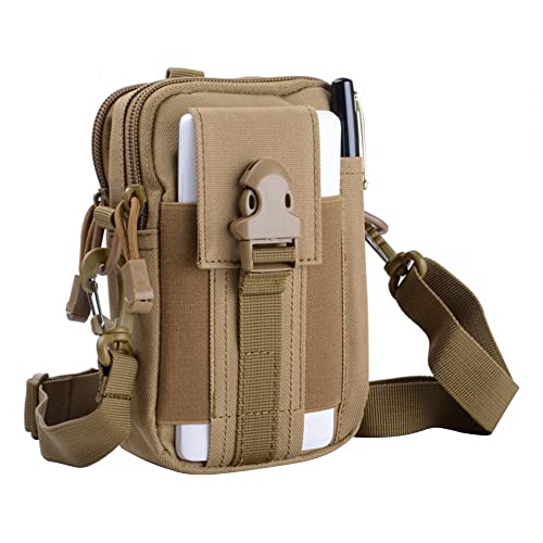 Taktische Hüfttaschen mit Schultergurt, Militär Molle Kompakt Gürteltasche, Multifunktional Bauchtasche Tasche Beutel für Camping Wandern Radfahren Klettern und Reisen von DONGKER