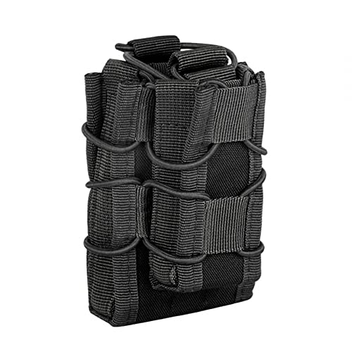 Taktische Magazintasche,900D Oxford Tuch Open Top Magazine Pouch,Double Mag Holster mit Verstellbaren Bungee Straps für Airsoft Softair CS Spiele Outdoor von DONGKER