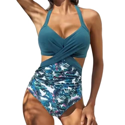 DONGPAO Bikini Damen Set EIN Stück Tankini Badebekleidung Solide Plus-größe-g-XL von DONGPAO