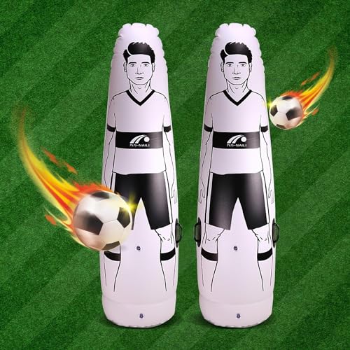 DONGZQAN 2 Stück Freistoß Dummies Fußball, 1,75m Fußballtraining Dummy, Freistoß Dummies, Football Training Equipment Torwart-Tumbler-Fußball, Aufblasbare Fußball-Trainingspuppe von DONGZQAN