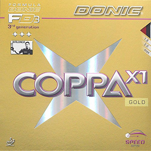 DONIC Belag Coppa X1 Gold, rot, 2,0 mm DONIC Belag Coppa X1 Gold, rot, 2,0 mm von DONIC