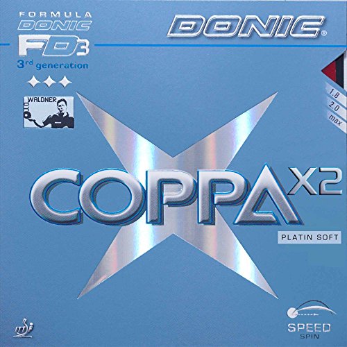 DONIC Belag Coppa X2 Platin Soft, schwarz, 2,0 mm DONIC Belag Coppa X2 Platin Soft, schwarz, 2,0 mm von DONIC