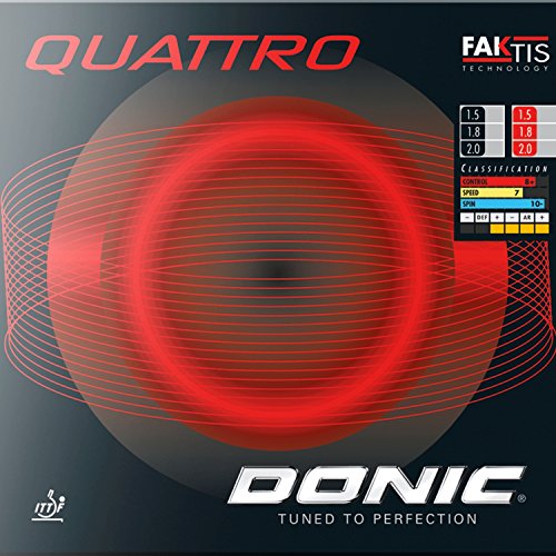 DONIC Belag Quattro Farbe 1,8 mm, schwarz, Größe 1,8 mm, schwarz DONIC Belag Quattro Farbe 1,8 mm, schwarz, Größe 1,8 mm, schwarz von DONIC