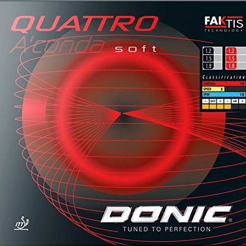 Donic Belag Quattro Aconda Soft, rot, 1,5 mm von DONIC