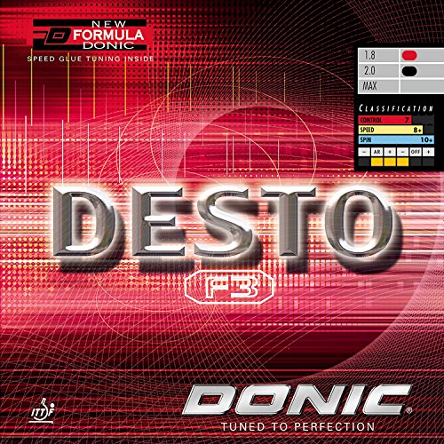 DONIC Belag Desto F3 Farbe 1,8 mm, schwarz, Größe 1,8 mm, schwarz DONIC Belag Desto F3 Farbe 1,8 mm, schwarz, Größe 1,8 mm, schwarz von DONIC