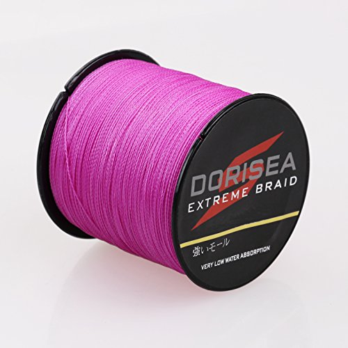 DORISEA Extreme Braid geflochtene Angelschnur, 100 % PE, 300 m, 2,7–136 kg getestet, Rosa, 18,1 kg/0,32 mm von Dorisea