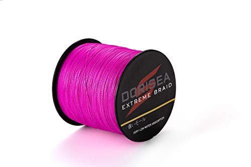 DORISEA Extreme Braid geflochtene Angelschnur, 100% PE, 300 m, 2,7–136 kg getestet, Rosa, 36,3 kg/0,48 mm von Dorisea