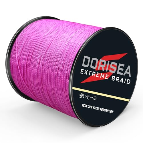 DORISEA Extreme Braid geflochtene Angelschnur, 100 % PE, 300 m, 2,7–136 kg getestet, Rosa, 4,5 kg/0,14 mm von Dorisea