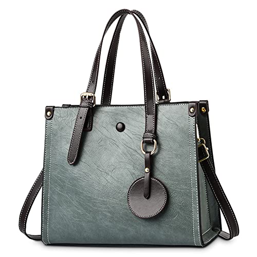 DORRISO Damen Handtasche Große Kapazität Umhängetasche Abnehmbarem Schulterriemen Mode Ornamente Casual Elegantes Top Griff Design Tasche für Frauen Grün von DORRISO