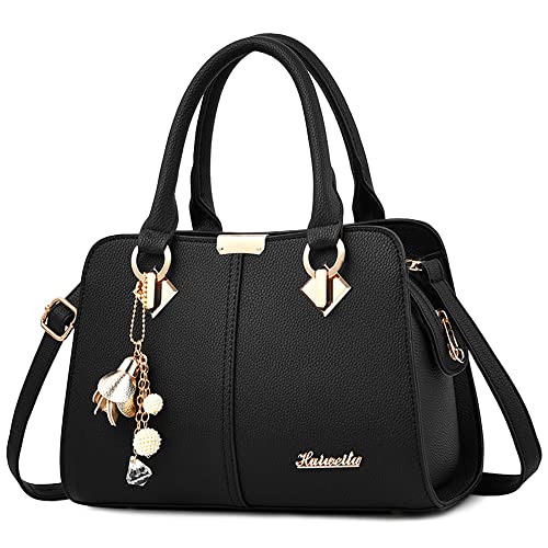 DORRISO Damen Handtasche Mode Ornamente Umhängetasche Abnehmbarem Schulterriemen Reisen Casual Elegantes Frauen Top Griff Tasche Schwarz DORRISO Damen Handtasche Mode Ornamente Umhängetasche Abnehmbarem Schulterriemen Reisen Casual Elegantes Frauen Top Griff Tasche Schwarz von DORRISO