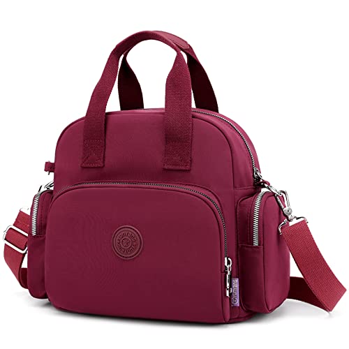 DORRISO Damen Handtasche Umhängetasche Schultertasche Rucksack Casual Umhängetaschen USB Ladeanschluss Reise Arbeit Lässig Täglich Wasserdicht Leinwand Handtasche Rot DORRISO Damen Handtasche Umhängetasche Schultertasche Rucksack Casual Umhängetaschen USB Ladeanschluss Reise Arbeit Lässig Täglich Wasserdicht Leinwand Handtasche Rot von DORRISO