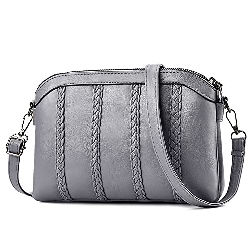 DORRISO Damen Mode Umhängetaschen Angemessene Kapazität PU Leder Schultertasche Leichte Damen Handtasche Reise Casual Umhängetasche Grau A DORRISO Damen Mode Umhängetaschen Angemessene Kapazität PU Leder Schultertasche Leichte Damen Handtasche Reise Casual Umhängetasche Grau A von DORRISO