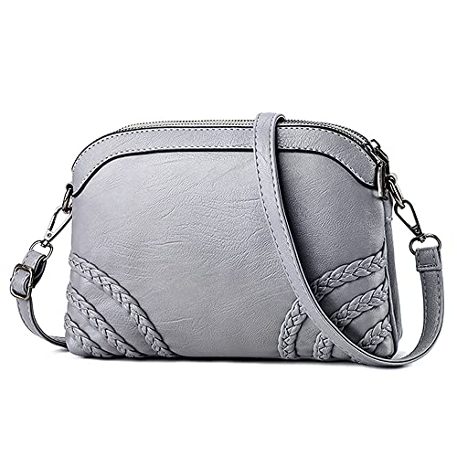 DORRISO Damen Mode Umhängetaschen Angemessene Kapazität PU Leder Schultertasche Leichte Damen Handtasche Reise Casual Umhängetasche Grau B von DORRISO