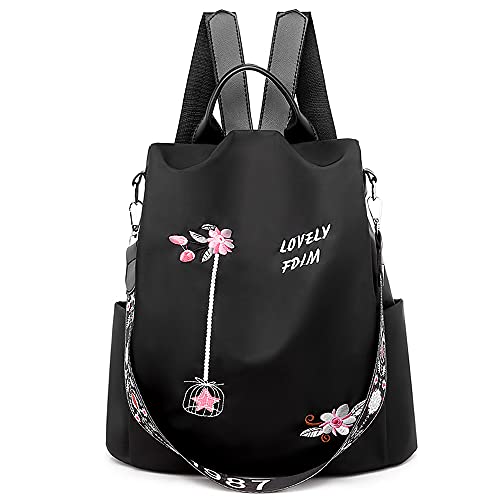 DORRISO Damen Rucksäcke Nylon Schultertaschen Anti Dieb Handtasche Schulter Tasche Tourismus Beiläufig Reise Outdoor Schule Frauen Nylon Rucksack Schwarz DORRISO Damen Rucksäcke Nylon Schultertaschen Anti Dieb Handtasche Schulter Tasche Tourismus Beiläufig Reise Outdoor Schule Frauen Nylon Rucksack Schwarz von DORRISO