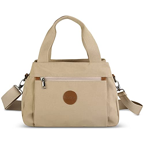DORRISO Damen Umhängetasche Canvas Handtasche Schultertasche Casual Umhängetaschen Mode Schultertasche Damen Reise Leinwand Umhängetasche Khaki DORRISO Damen Umhängetasche Canvas Handtasche Schultertasche Casual Umhängetaschen Mode Schultertasche Damen Reise Leinwand Umhängetasche Khaki von DORRISO