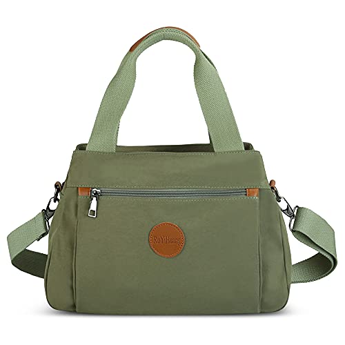DORRISO Damen Umhängetasche Canvas Handtasche Schultertasche Casual Umhängetaschen Mode Schultertasche Damen Reise Leinwand Umhängetasche Grün DORRISO Damen Umhängetasche Canvas Handtasche Schultertasche Casual Umhängetaschen Mode Schultertasche Damen Reise Leinwand Umhängetasche Grün von DORRISO