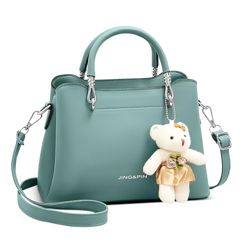 DORRISO Elegant Damen Klein Henkeltasche Mode Umhängetasche Handtasche mit Niedlichem Bären-Anhänger Schultertasche für Reise Einkaufen Arbeit Urlaub Business PU Leder Frauen Tasche Tote Grün DORRISO Elegant Damen Klein Henkeltasche Mode Umhängetasche Handtasche mit Niedlichem Bären-Anhänger Schultertasche für Reise Einkaufen Arbeit Urlaub Business PU Leder Frauen Tasche Tote Grün von DORRISO