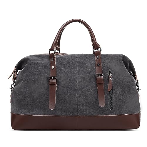 DORRISO Elegant Herren Reisetasche Grosse Kapazität Weekender Tasche 55L Handgepäck Tasche für Business Lässig Camping Wandern Draussen Leinwand Herren Sporttasche Grau DORRISO Elegant Herren Reisetasche Grosse Kapazität Weekender Tasche 55L Handgepäck Tasche für Business Lässig Camping Wandern Draussen Leinwand Herren Sporttasche Grau von DORRISO