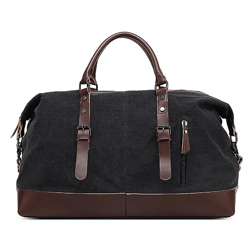 DORRISO Elegant Herren Reisetasche Grosse Kapazität Weekender Tasche 55L Handgepäck Tasche für Business Lässig Camping Wandern Draussen Leinwand Herren Sporttasche Schwarz DORRISO Elegant Herren Reisetasche Grosse Kapazität Weekender Tasche 55L Handgepäck Tasche für Business Lässig Camping Wandern Draussen Leinwand Herren Sporttasche Schwarz von DORRISO