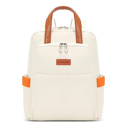 DORRISO Elegant Rucksack Damen Großer Schulrucksack für 15 Zoll Laptoptasche mit Griff Tagesrucksack für Schule Reisen Lässig Urlaub Outdoor Wasserdicht Mädchen Einfach Handtasche Weiss DORRISO Elegant Rucksack Damen Großer Schulrucksack für 15 Zoll Laptoptasche mit Griff Tagesrucksack für Schule Reisen Lässig Urlaub Outdoor Wasserdicht Mädchen Einfach Handtasche Weiss von DORRISO
