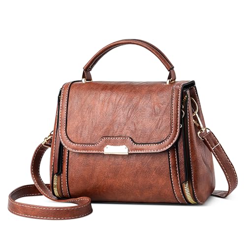 DORRISO Elegante Anti-Dieb Damen Handtaschen Umhängetasche Einfach Henkeltaschen Reisen Klein Groß Crossbody Tasche für Urlaub Einkaufen Party Büro Wasserdicht PU Leder Braun DORRISO Elegante Anti-Dieb Damen Handtaschen Umhängetasche Einfach Henkeltaschen Reisen Klein Groß Crossbody Tasche für Urlaub Einkaufen Party Büro Wasserdicht PU Leder Braun von DORRISO