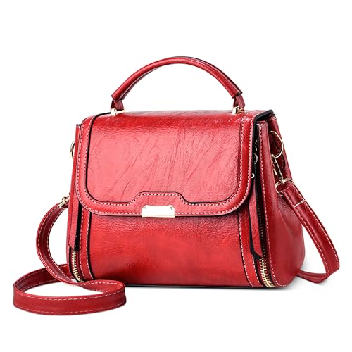 DORRISO Elegante Anti-Dieb Damen Handtaschen Umhängetasche Einfach Henkeltaschen Reisen Klein Groß Crossbody Tasche für Urlaub Einkaufen Party Büro Wasserdicht PU Leder Rot DORRISO Elegante Anti-Dieb Damen Handtaschen Umhängetasche Einfach Henkeltaschen Reisen Klein Groß Crossbody Tasche für Urlaub Einkaufen Party Büro Wasserdicht PU Leder Rot von DORRISO
