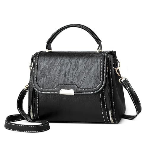 DORRISO Elegante Anti-Dieb Damen Handtaschen Umhängetasche Einfach Henkeltaschen Reisen Klein Groß Crossbody Tasche für Urlaub Einkaufen Party Büro Wasserdicht PU Leder Schwarz DORRISO Elegante Anti-Dieb Damen Handtaschen Umhängetasche Einfach Henkeltaschen Reisen Klein Groß Crossbody Tasche für Urlaub Einkaufen Party Büro Wasserdicht PU Leder Schwarz von DORRISO